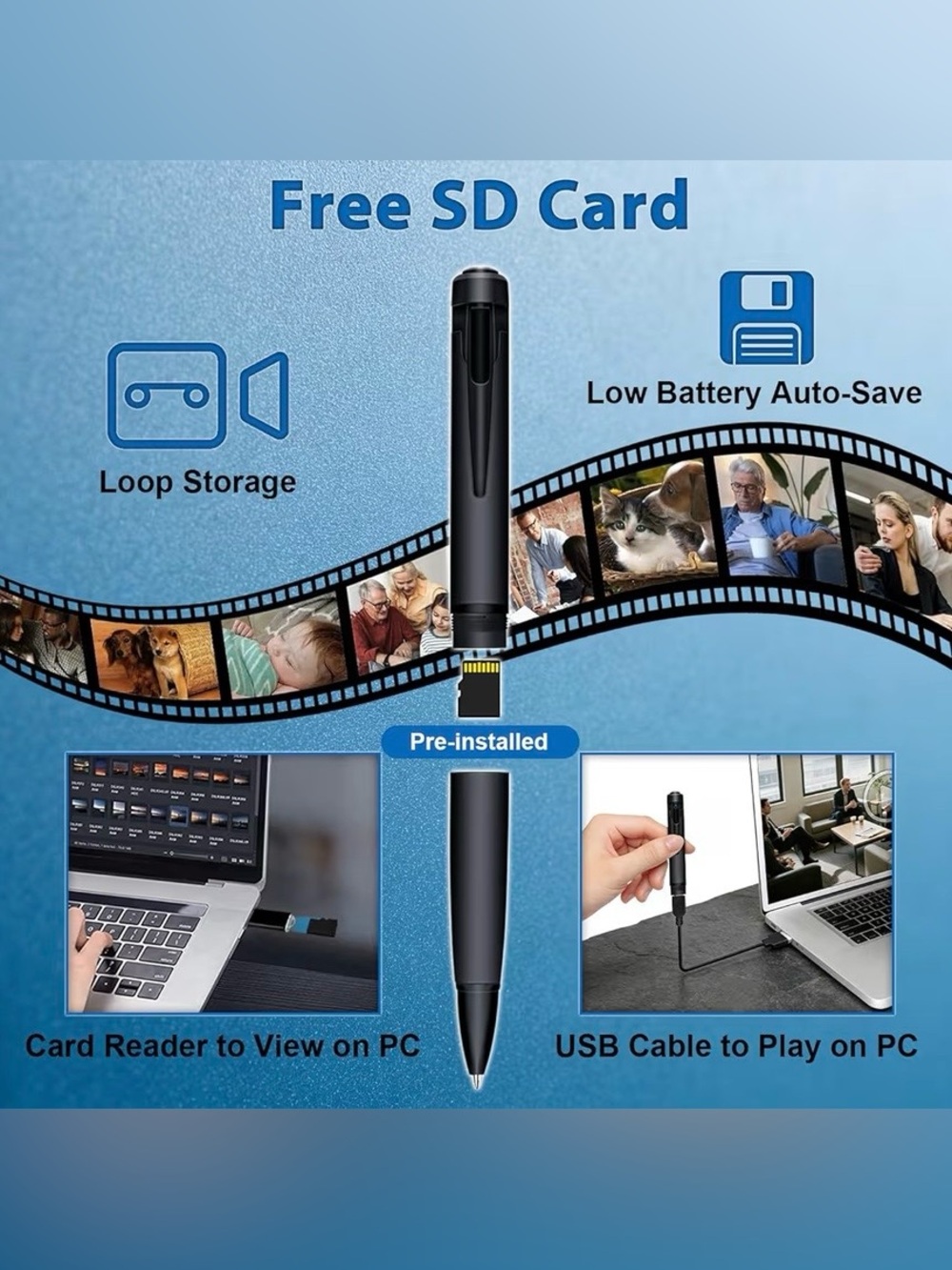 1080P HD Mini Body Camera Pen（32GB） - Picture 4 of 4